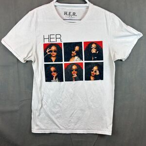 H.E.R. Graphic T-Shirt Men’s Medium White Music Artist Tee Pullover Casual Style